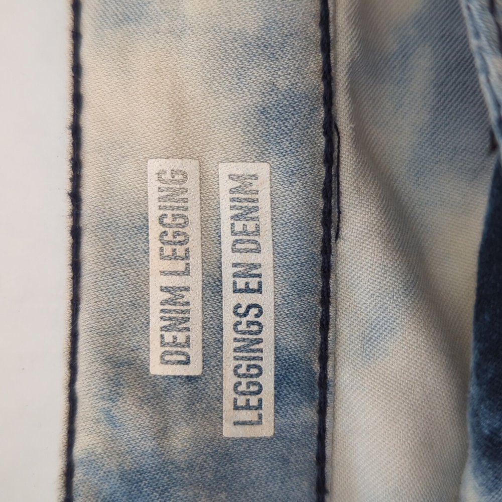 NWT Mossimo Tie Dye Fit 6 Coupe 6 Super Stretch Denim Legging Junior 9 Blue Boho - Picture 4 of 16